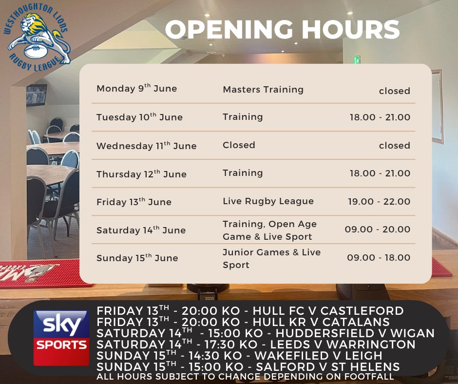 June 2025 Opening Hours