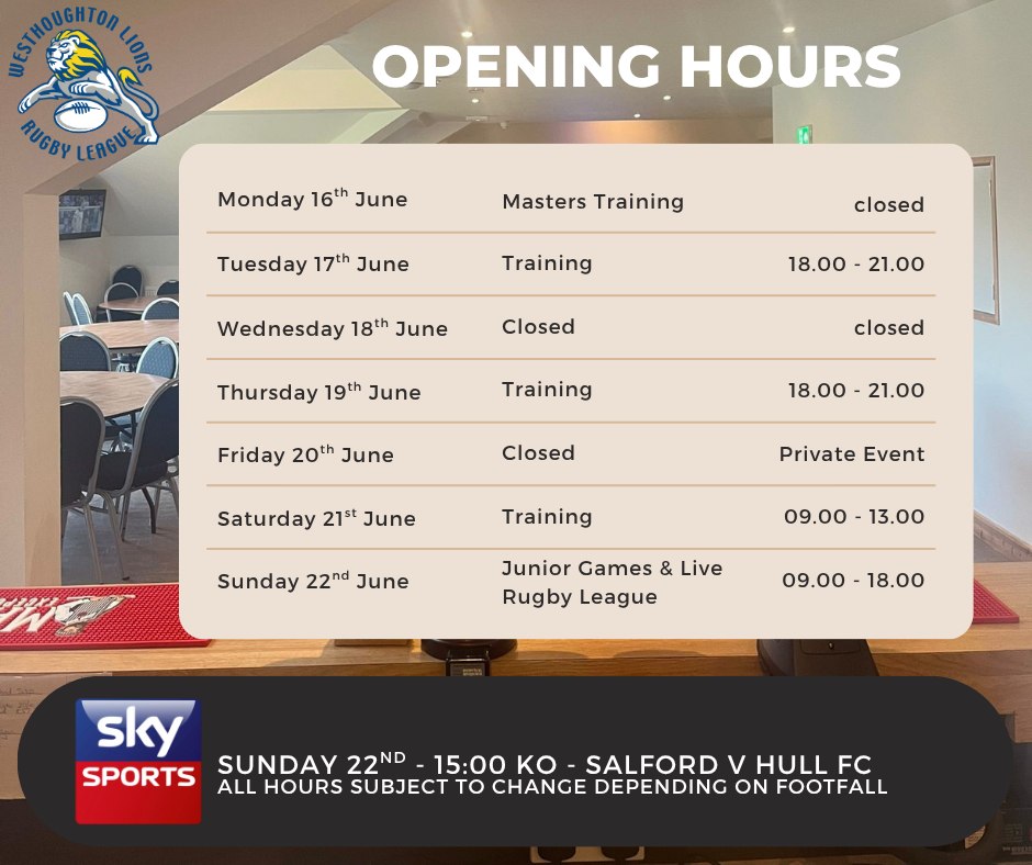 June 2025 Opening Hours